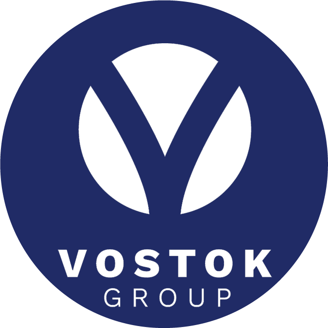 A Vostok Group fehér logója